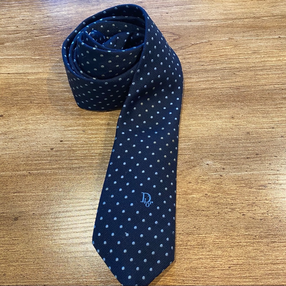 Vintage Dior Logo Polka Dot Men’s Tie